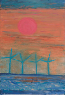 Windfarm sunset